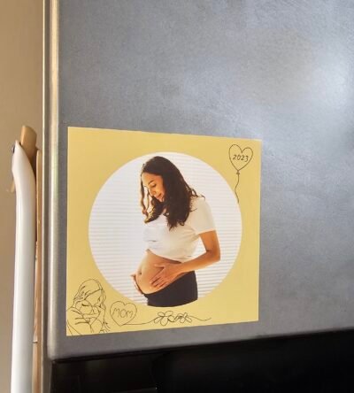 futur maman magnet personnalisé avec photo