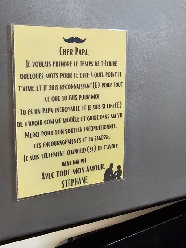 magnet texte personnalisé papa