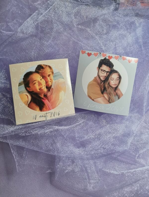 Instant Précieux : Magnets de Couple avec Date Personnalisée et Photo