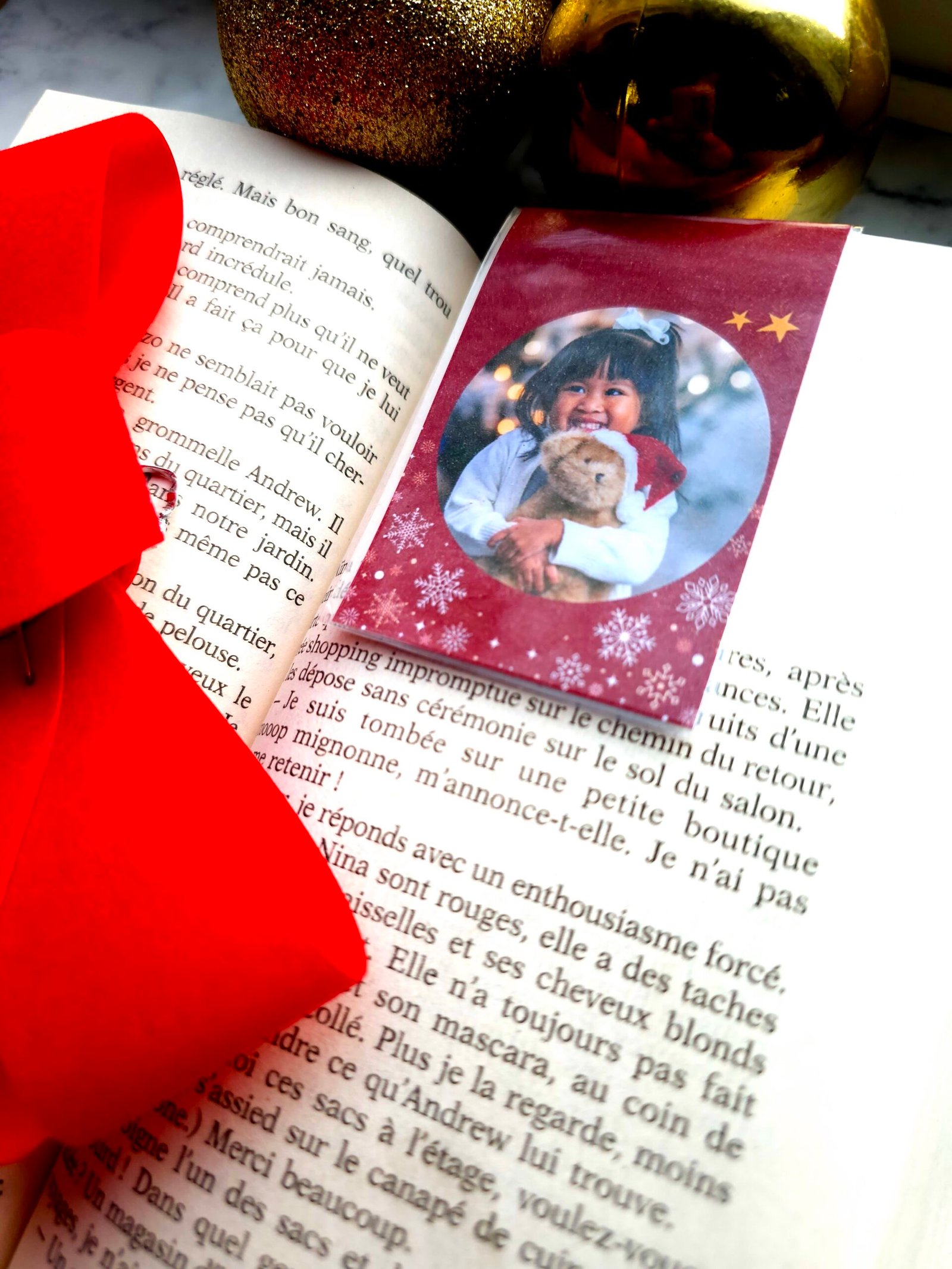 Marque-page de Noël personnalisé avec photo – Cadeau élégant pour lecteur – Image 2