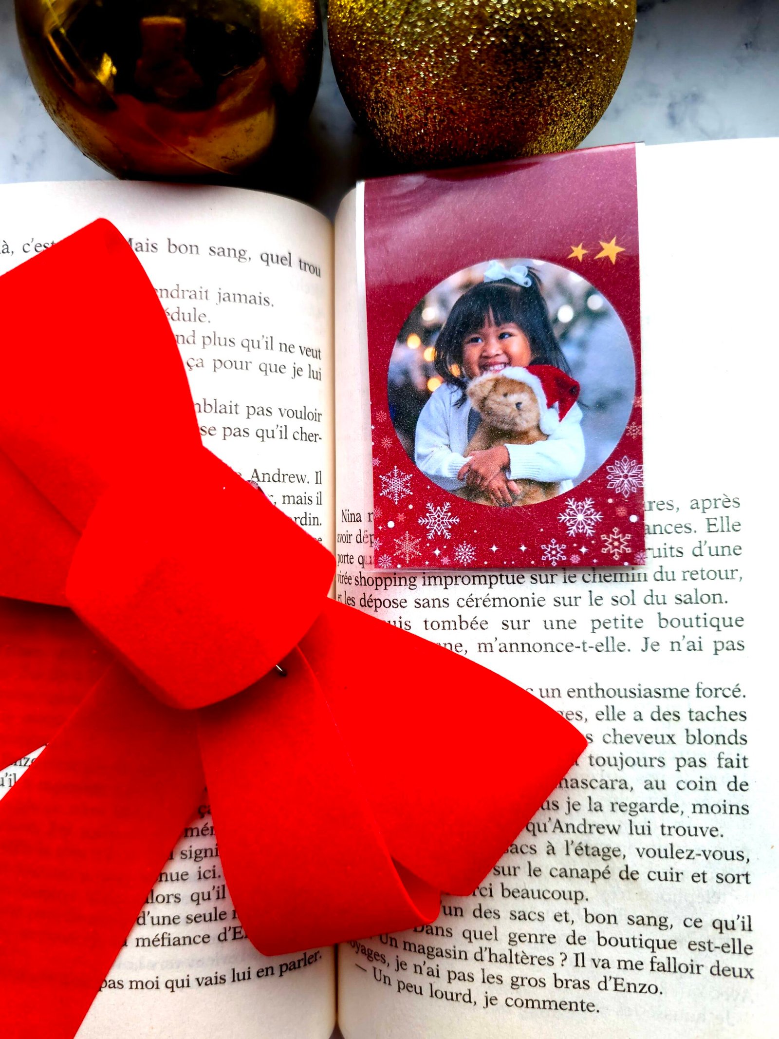 Marque-page de Noël personnalisé avec photo – Cadeau élégant pour lecteur – Image 5