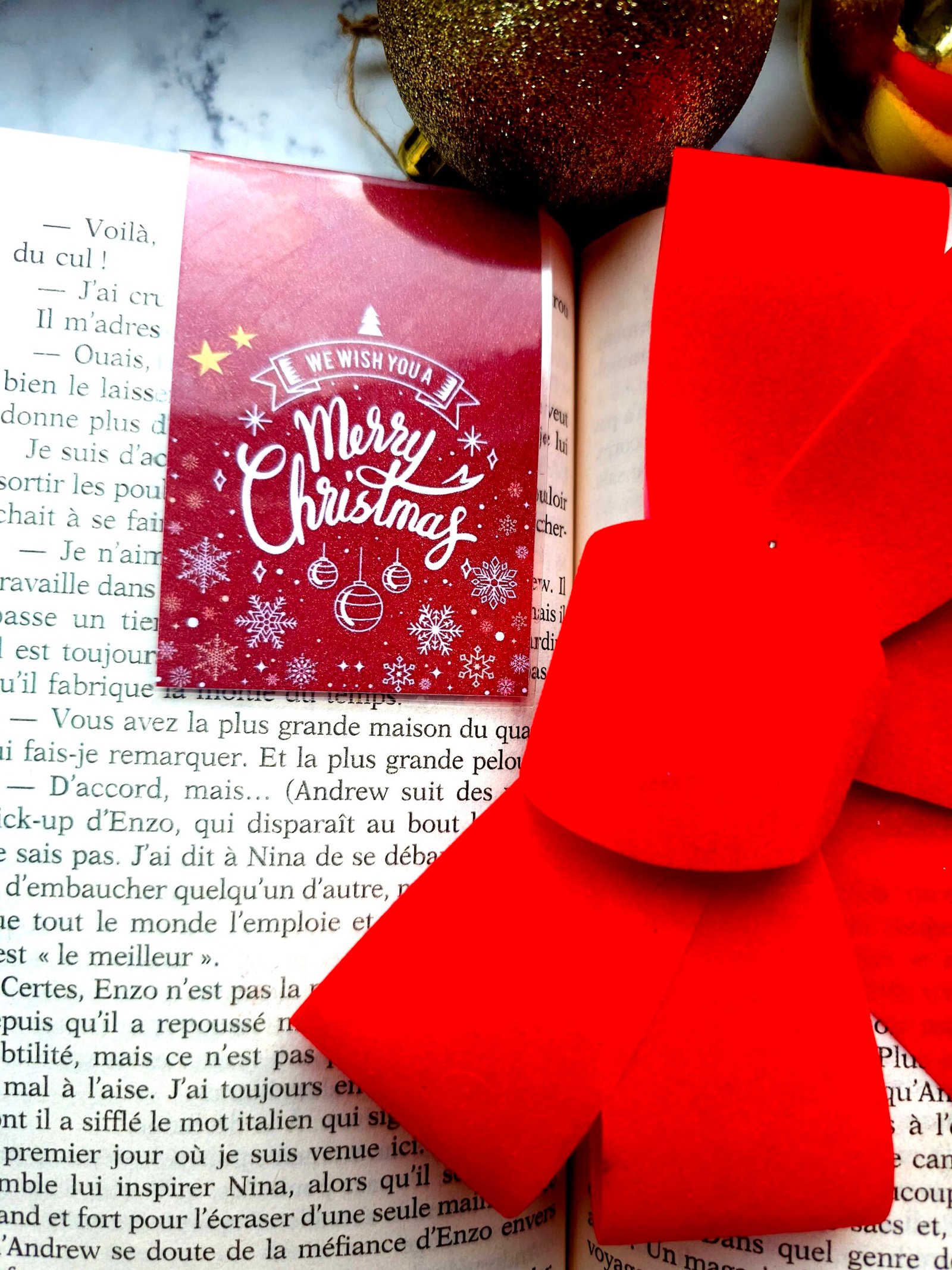 Marque-page de Noël personnalisé avec photo – Cadeau élégant pour lecteur – Image 3