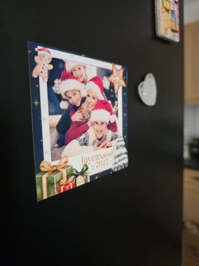 Magnet de frigo spécial noël, photo de famille, à offrir, souvenirs de noël, personnalisable