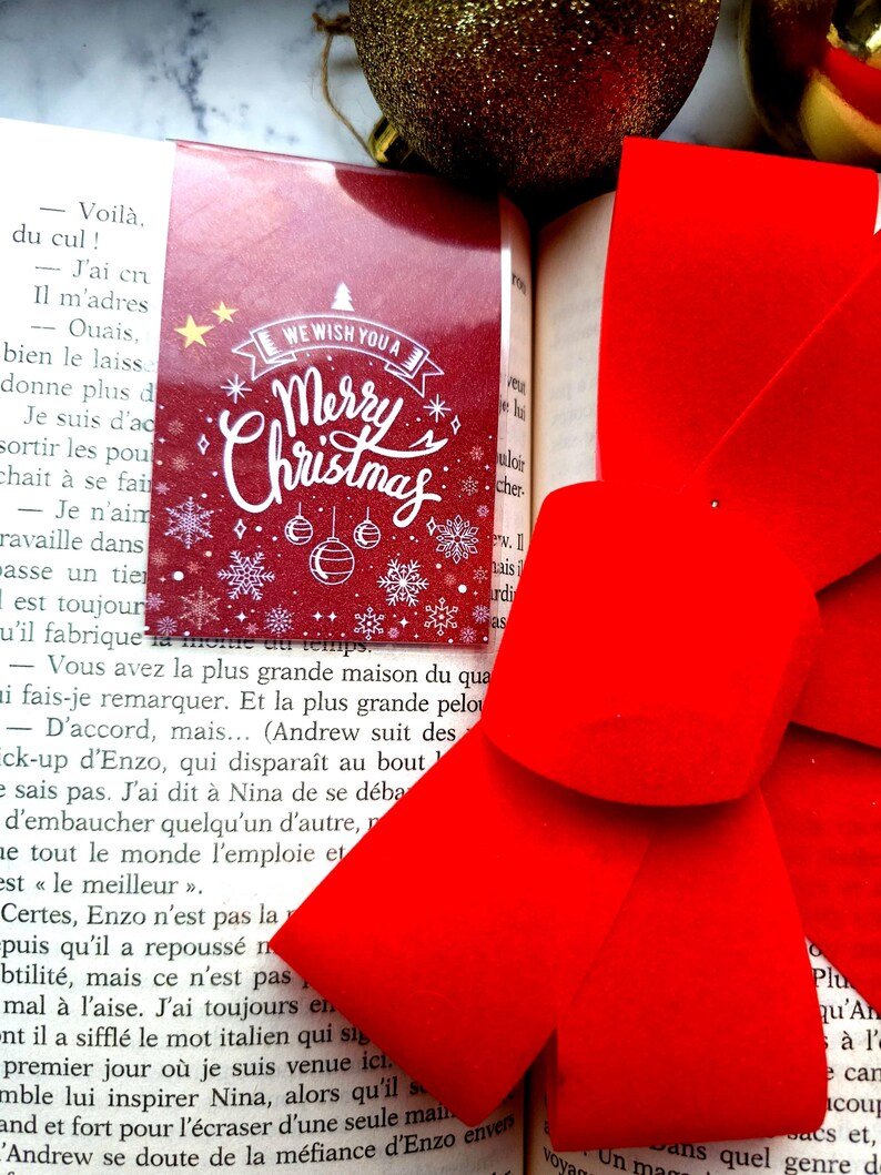 Marque-page de Noël personnalisé avec photo – Cadeau élégant pour lecteur – Image 6