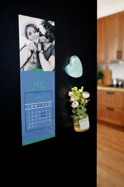 magnet photo personnalisé avec date de rencontre ou de mariage